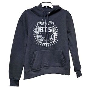 BTS Black 2 Sided Hoodie K-pop South Korean Boy Band Size Large